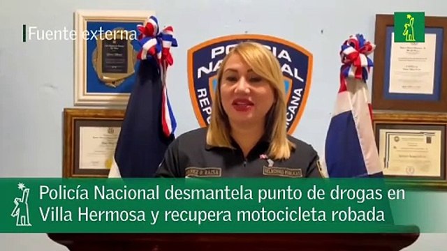 Policía Nacional desmantela punto de drogas en Villa Hermosa y recupera motocicleta robada