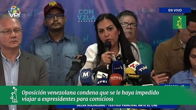 Oposición venezolana condena que se le haya impedido viajar a expresidentes para comicios