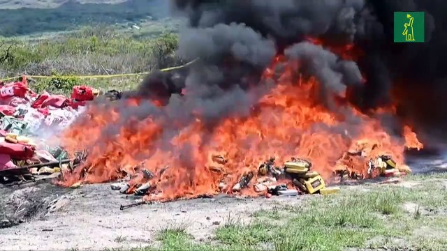 Incineran en Honduras 5,6 toneladas de cocaína incautadas en tres operativos en 2024
