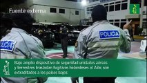 Bajo Amplio Dispositivo De Seguridad Unidades Aéreas Y Terrestres Trasladan Fugitivos Holandeses Al Aila; Son Extraditados A Los Países Bajos