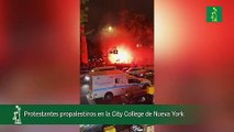 Protestantes propalestinos en la City College de Nueva York