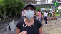En honor a víctimas de abusos, artistas instalan niños de arcilla frente al Parlamento de Panamá