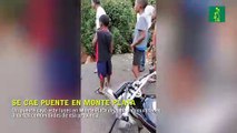 Se cae puente en Monte Plata