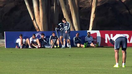 Argentina entrena tras victoria ante Uruguay