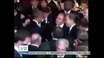 Obama y Raúl Castro se estrecharon la mano