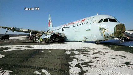 Avión se sale de pista al aterrizar en Canadá
