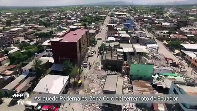 Imágenes aéreas de los daños en Pedernales, Ecuador