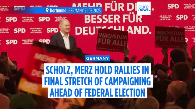 Germany's Olaf Scholz, Friedrich Merz hold rallies in final days ahead of federal election