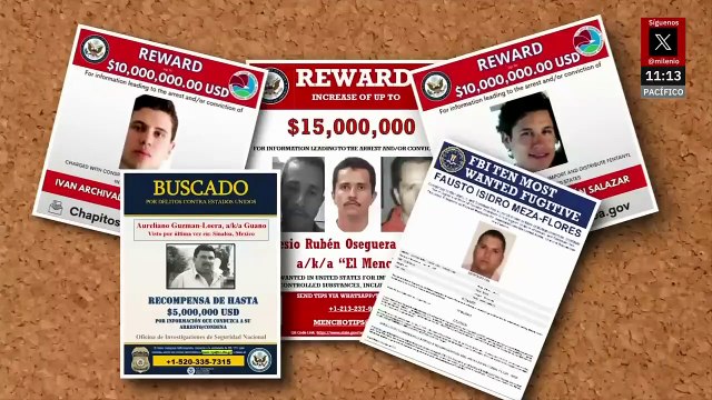Solo 5 capos de cárteles designados terroristas están en las listas de más buscados de EU