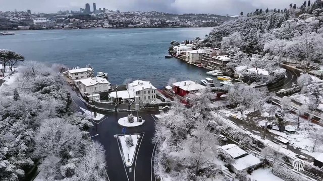 Kar yağışının ardından İstanbul beyaza büründü