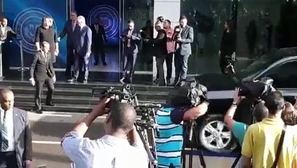 Llegada del presidente Danilo Medina al diálogo venezolano