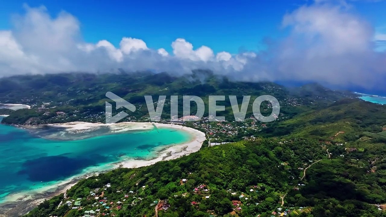 Aerial panoramic view of Mahè island in the Seychelles, Indian ocean