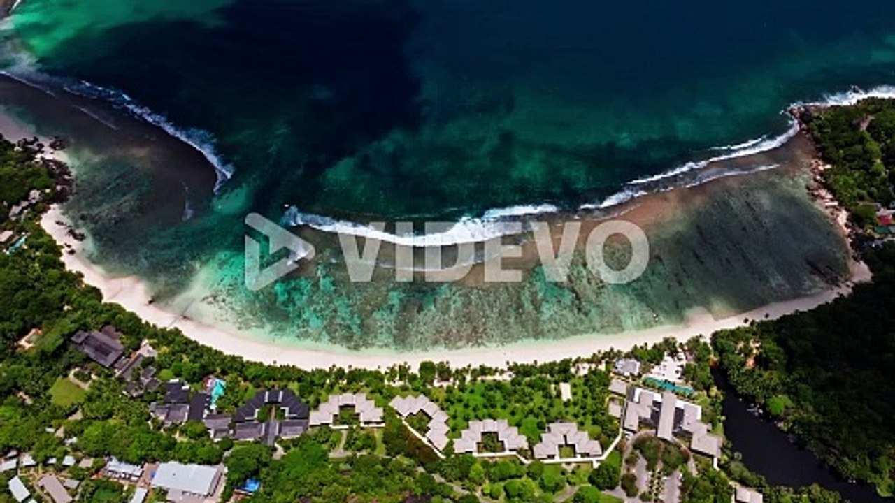 Top down aerial drone view Mahè Island, Seychelles, Indian Ocean