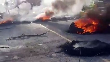 Protesta en Hondo Valle, Elías Piña, por contrato de profesores de San Juan