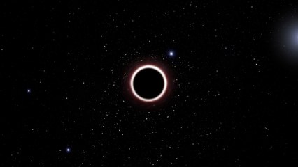 Ilustración animada de una estrella pasando cerca de un agujero negro supermasivo