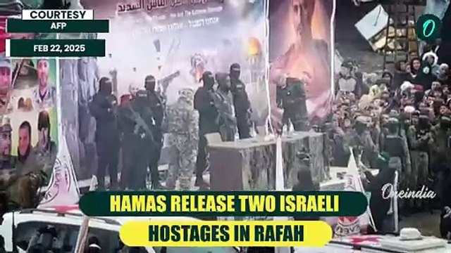 Hamas Releases Israeli Hostages | Shocking Video Shows Hamas Parading Hostages on Stage | Watch