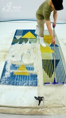 Flooded  - 60s Of Water Pushing To Clean Extremely Dirty Carpets - Satisfying Video #shorts