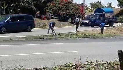 Reparan fuga de agua en avenida George Washington