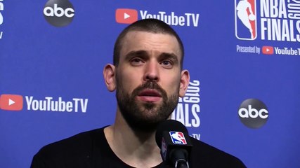 Marc Gasol después del primer partido ganado a los Warriors