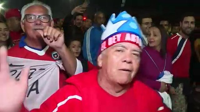 Chilenos celebran Copa America