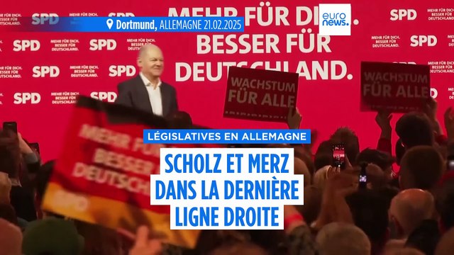Allemagne : les derniers rassemblements pour Olaf Scholz et Friedrich Merz avant les élections cruciales