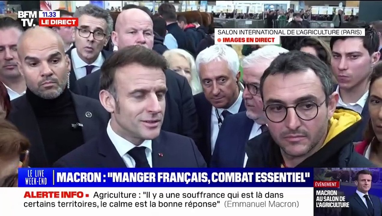 Normes agricoles: "Il faut être beaucoup plus homogène au niveau européen, c'est ça qui nous sauvera", estime Emmanuel Macron depuis le Salon de l'agriculture