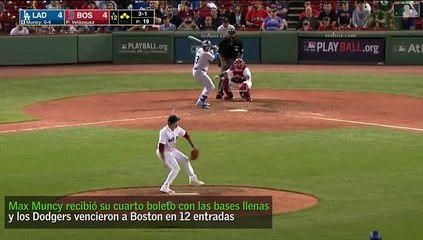 Muncy rompió el empate con boleto y los Dodgers vencieron a Boston en 12 entradas