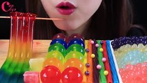 ASMR RAINBOW TWIZZLERS POPPING BOBA JELLYNOODLES KYOHO JELLY KOHAKUTOU CANDY