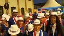 Balonmano femenino y baloncesto masculino antes del desfile de inauguración