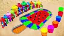 How To Make Rainbow Ice Cream Watermelon with Orbeez, Mentos vs Big Coca Cola,Fanta, Popular Sodas