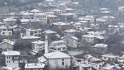 Safranbolu'nun tarihi konakları karla kaplandı