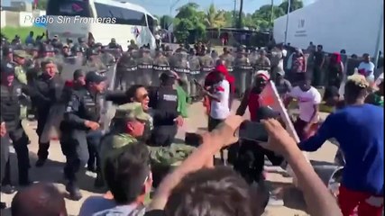 Dos heridos tras desalojo de migrantes en sur de México