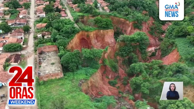 Malaking bahagi ng residential area sa Brazil, halos lamunin ng malaking uka ng lupa | 24 Oras Weekend