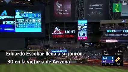El jonrón 30 de Eduardo Escobar en la victoria de Arizona sobre los Dodgers