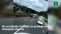Accidente múltiple en Autopista Duarte
