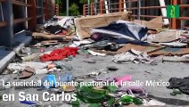 Puente peatonal de San Carlos en desuso por basura e inseguridad