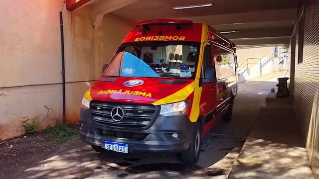 Homem cai de cinco metros de altura enquanto cortava galhos de árvore no Centro