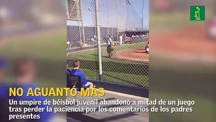 Perdió la paciencia: Umpire se retira de un juego de béisbol tras insultos del público