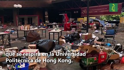 Una universidad desolada tras 11 días de asedio en Hong Kong