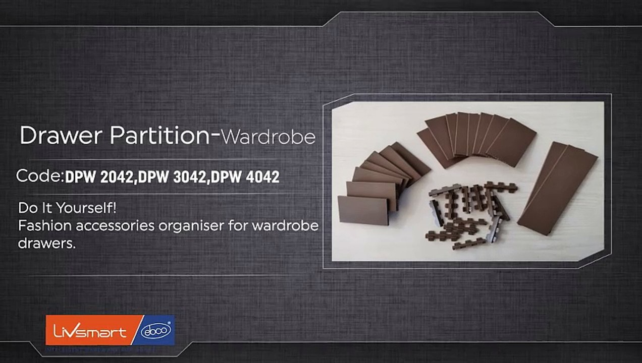 Drawer partition for wardrobe