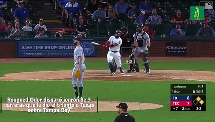 Rougner Odor sacudió jonrón de 3 carreras en triunfo de Texas