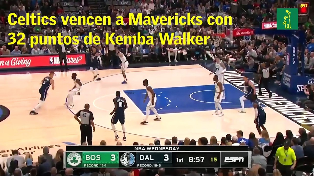 Celtics vencen a Mavericks con 32 puntos de Kemba Walker