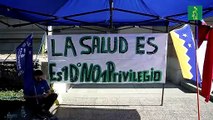 Organizaciones sociales acampan en Santiago ante 