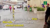 Así se encuentra la calle Palo Hincado esquina conde en la ciudad colonial