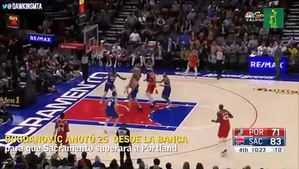 Bogdanovic anotó 25 desde el banco y Sacramento superó a Portland