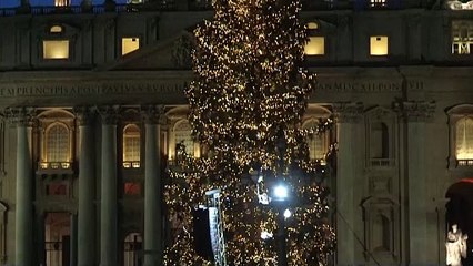 El Vaticano inaugura su Belén y enciende su árbol de Navidad