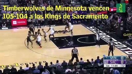 Los Timberwolves de Minnesota vencen 105-104 a los Kings de Sacramento