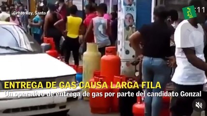 Gonzalo Castillo causa acumulación de gente en entrega de gas