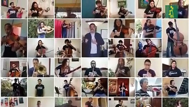 Sinfónica Juvenil Dominicana interpretando nuestro Himno Nacional