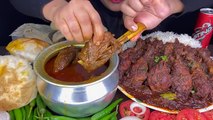 ASMR EATING SPICY MUTTON CURRY,PURI,RUMALI ROTI,CHICKEN CURRY,FOOD EATING VIDEOS* #asmr #eating #food #viralvideo